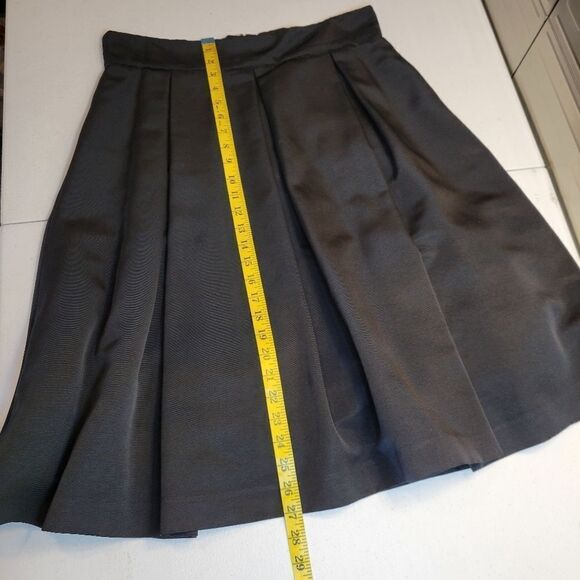 Eliza J Black Faille Midi Pleated Circle Skirt Pockets Women's Plus Size 14 - Picture 5 of 11